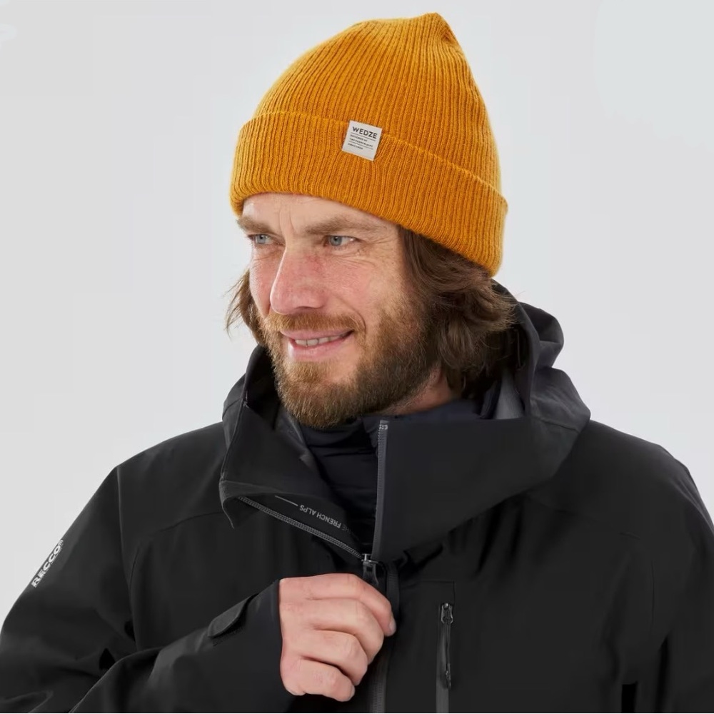 Wedze Ski Beanie - Fisherman in Golden Brown